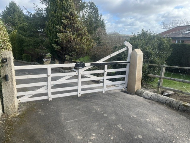 Stone Gate Post Installation — Front View