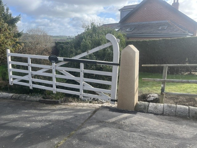 Stone Gate Post Installation — Side View